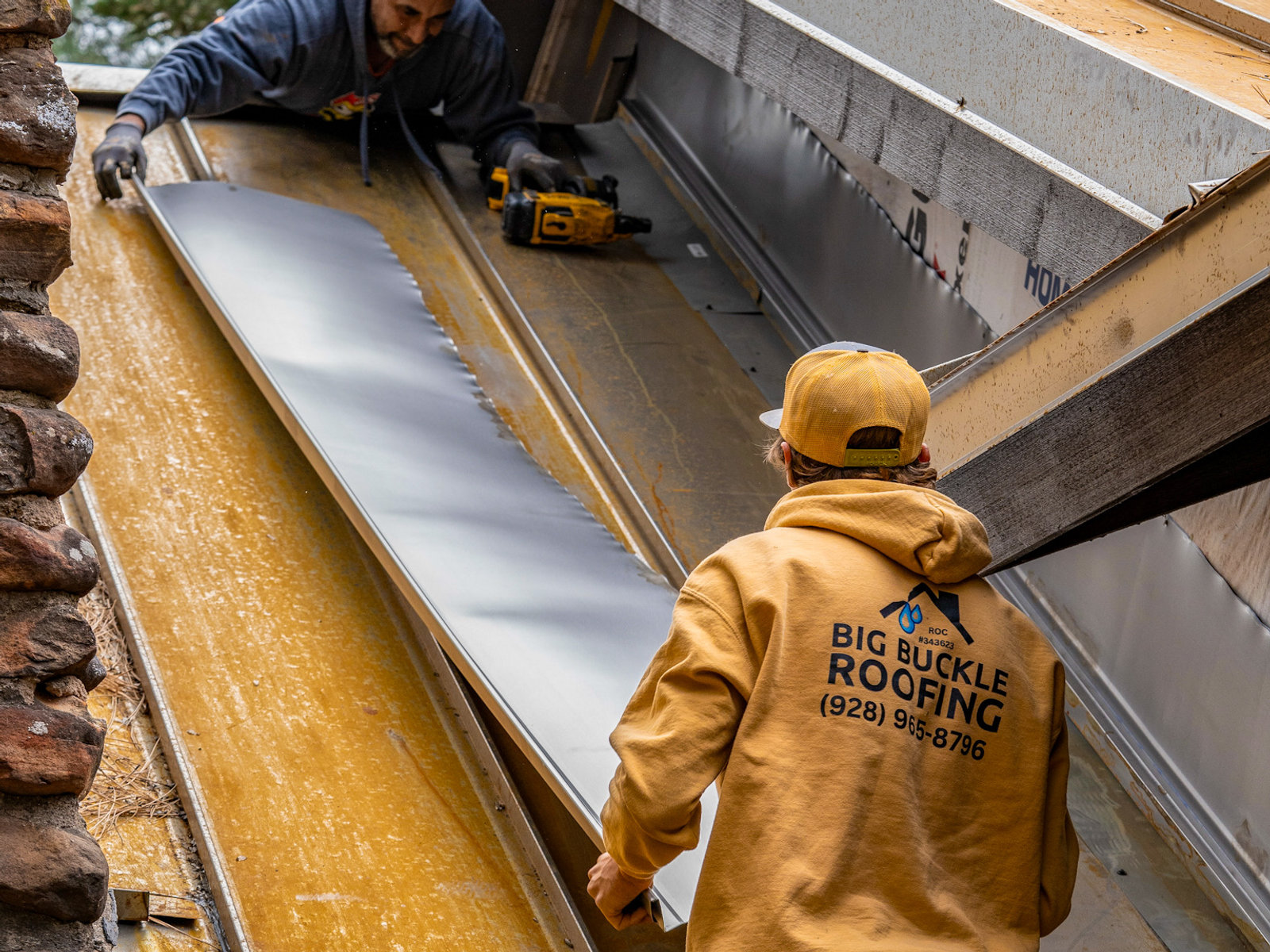 Metal roof installation