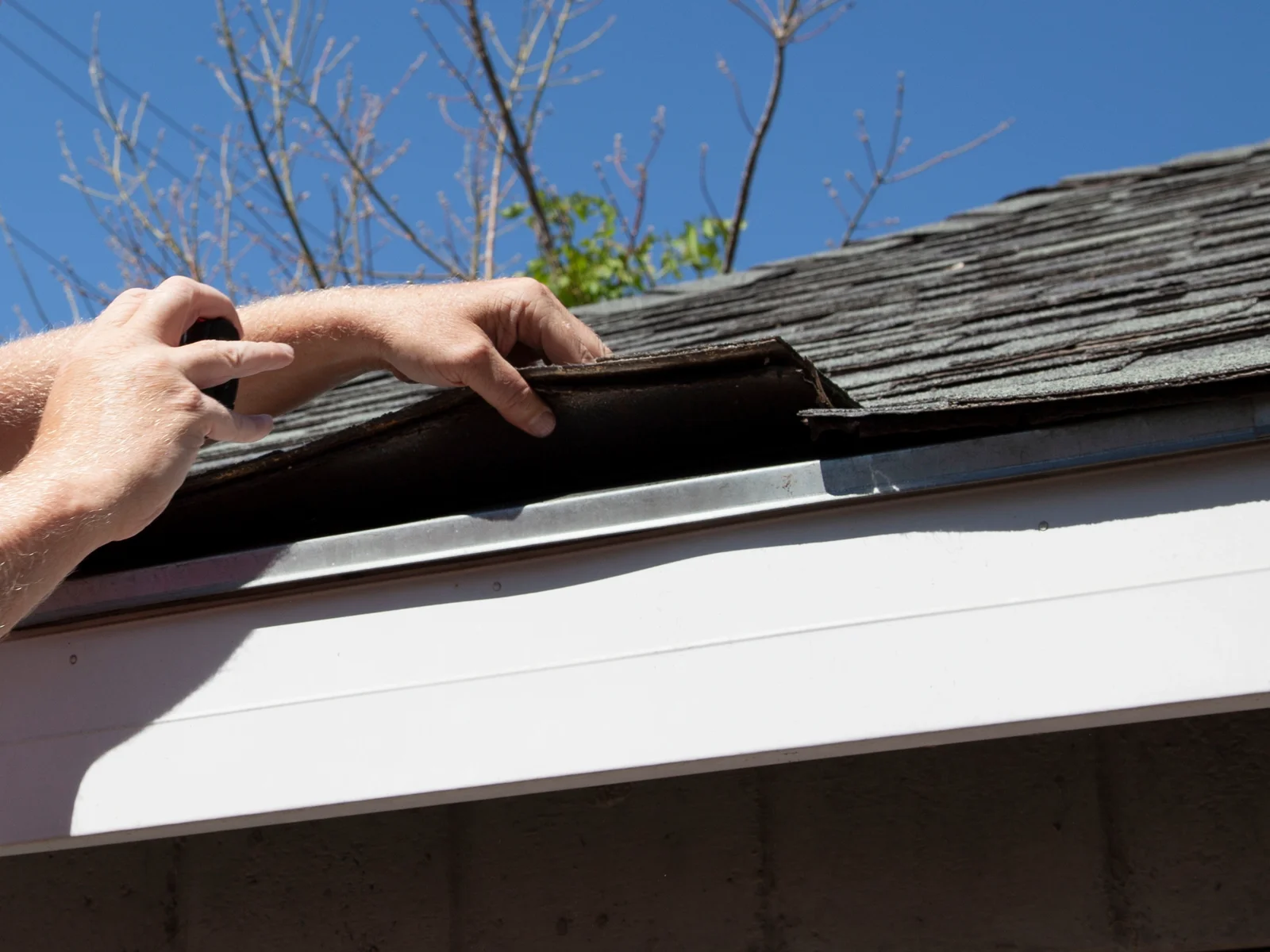 Roof inspection in progress